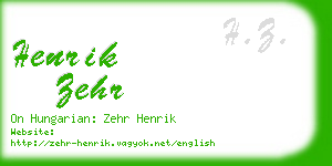 henrik zehr business card